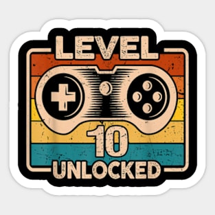 10yr Son Boy Gamer 10th 10 Year Old Birthday Sticker